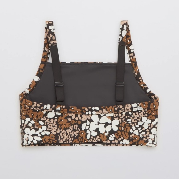 Aerie Brown and Cream Floral Bike Shorts Set - Picture 4 of 5